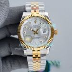 Copy Rolex Datejust 41MM Silver Dial Fluted Bezel Two Tone Jubilee Bracelet